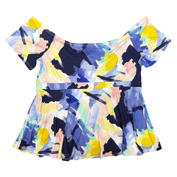 Torrid Super Soft Babydoll Top Size 2X Tie Front Bow Off Shoulder Coquette Artsy - Picture 2 of 6